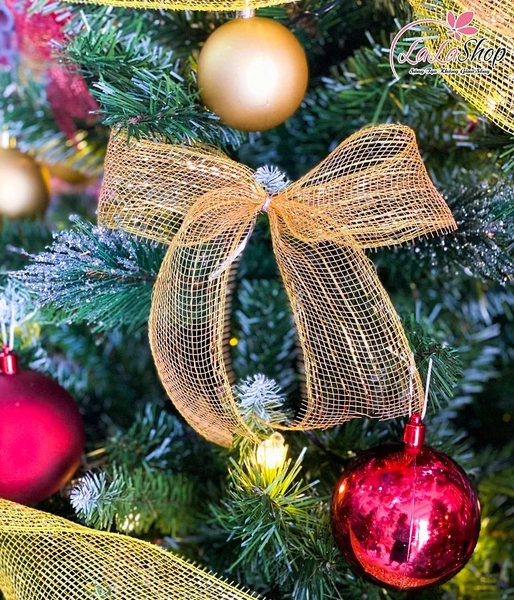 Đồ Trang Trí Nơ Ruy Băng Trang Trí Cây Thông Noel Mẫu 2 mẫu yêu cầu màu đỏ