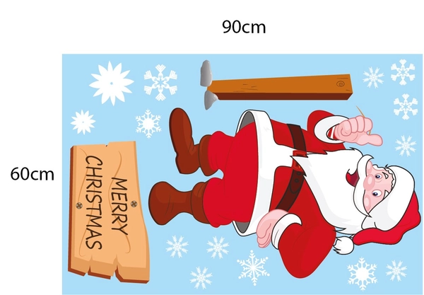 Decal dán tường Combo ông già Noel và người tuyết