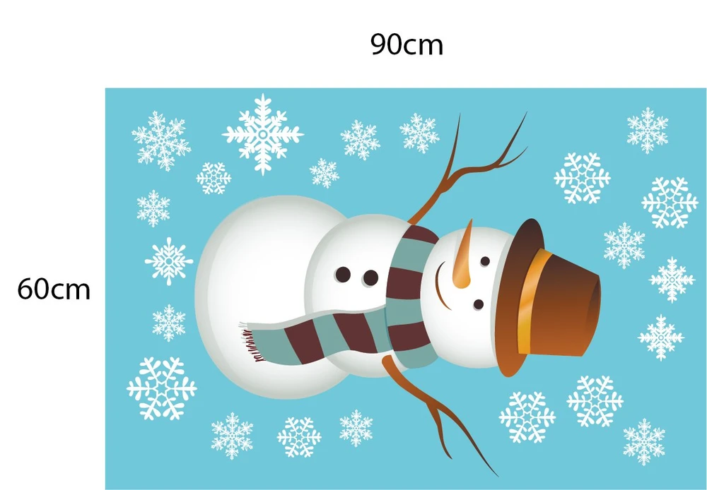 Decal dán tường Combo ông già Noel và người tuyết