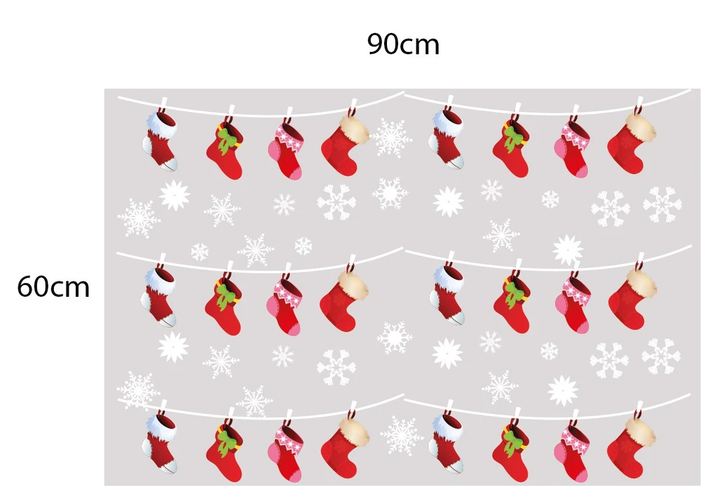 Decal dán tường Combo ông già Noel và người tuyết