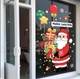 Decal trang trí noel ông già noel và hộp quà kèm bóng bay
