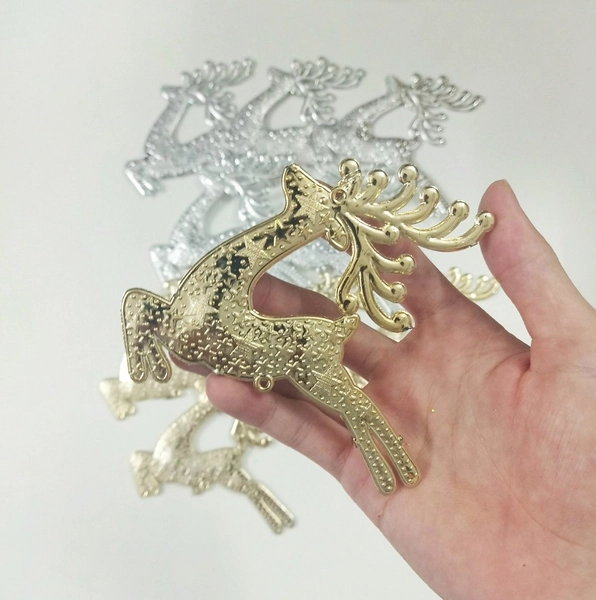 Set 5 con tuần lộc tuyết trắng bạc trang trí noel