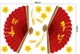 Decal trang trí tết đôi quạt đỏ như ý