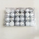 Hộp 16 quả châu sắc trắng bạc 6cm họa tiết kim tuyến trang trí noel