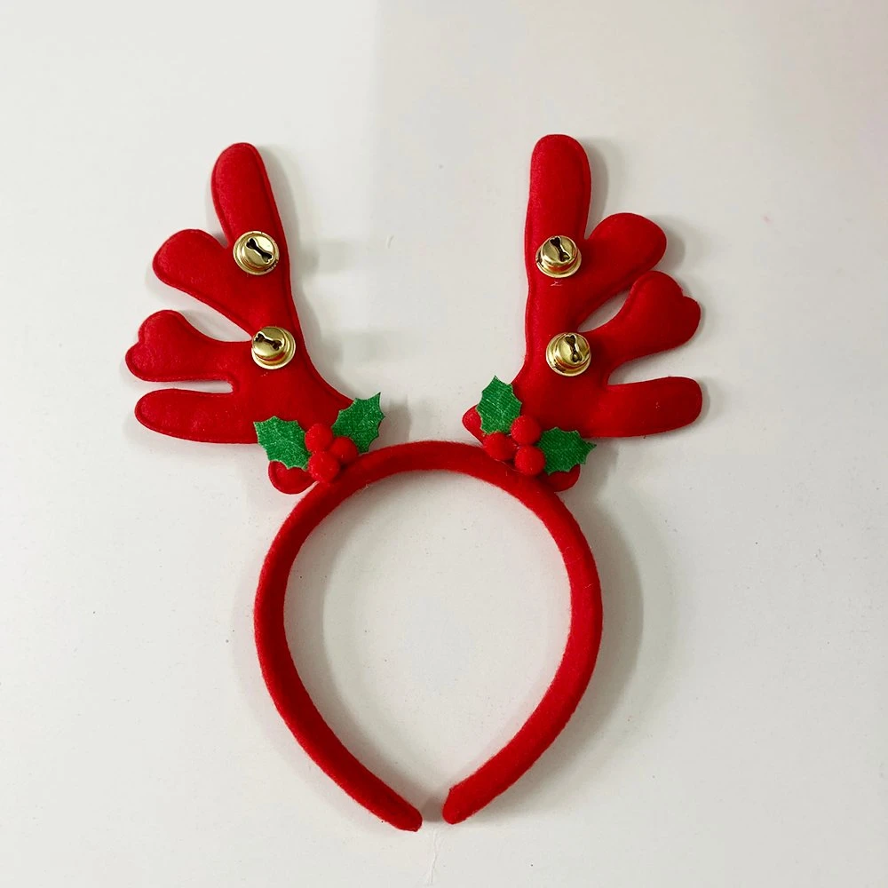 Băng đô tuần lộc đỏ kèm chuông và chùm dâu đỏ