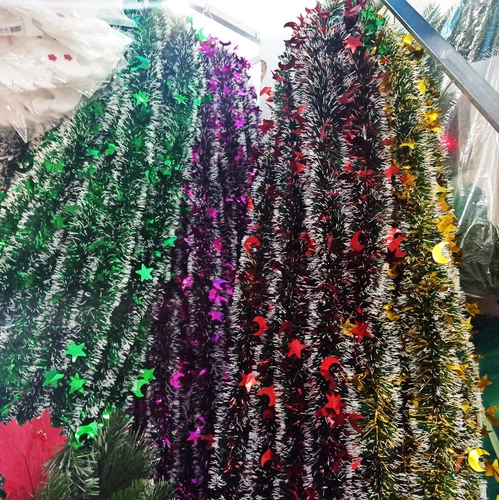 Dây chồn kim tuyến xanh lá phũ tuyết 2 mét trang trí noel