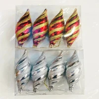 Hộp 4 châu hình que kẹo xoắn trang trí noel