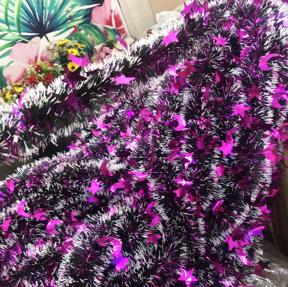 Dây chồn kim tuyến xanh lá phũ tuyết 2 mét trang trí noel