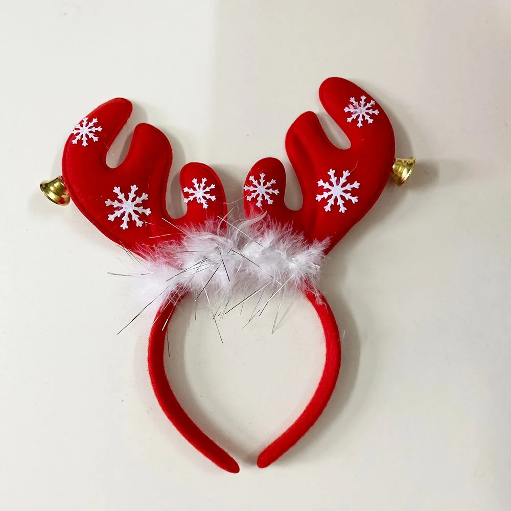 Băng đô tuần lộc đỏ kèm chuông và ông tuyết