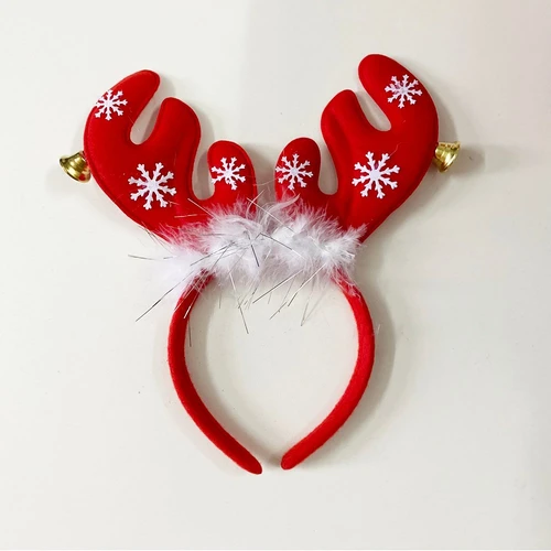 Băng đô tuần lộc đỏ kèm chuông và ông tuyết