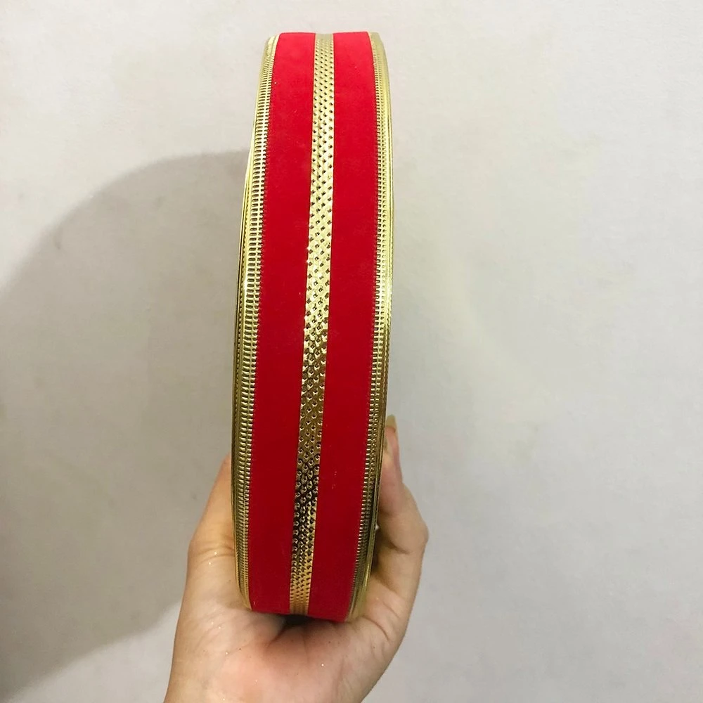 Combo 10m ruy băng đỏ viền vàng cao cấp phụ kiện trang trí