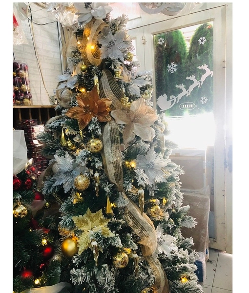 Cây thông noel noel phủ tuyết 2m1 full phụ kiện mẫu 16