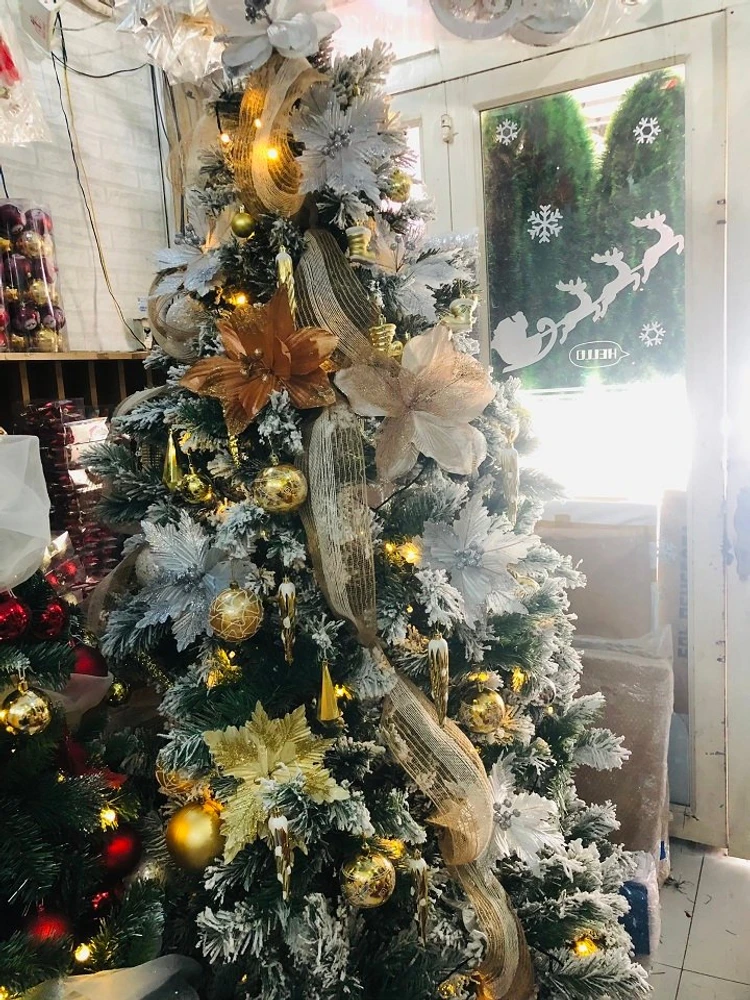 Cây thông noel noel phủ tuyết 2m1 full phụ kiện mẫu 16