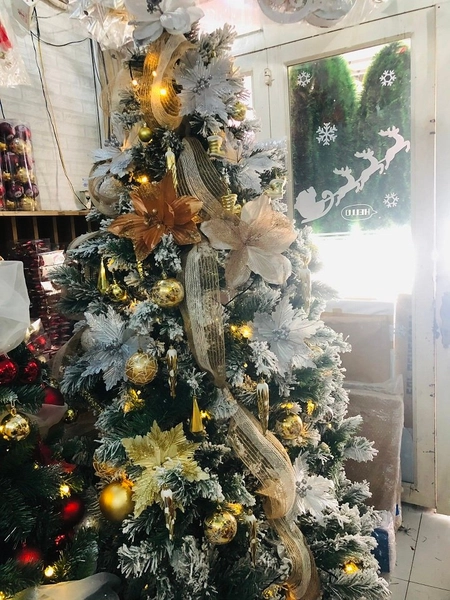 Cây thông noel noel phủ tuyết 2m1 full phụ kiện mẫu 16