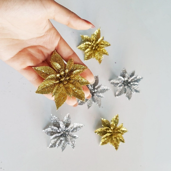 Hoa trạng nguyên nhỏ 5cm phụ kiện trang trí noel