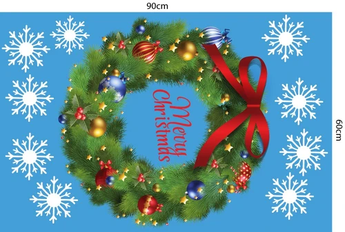 Decal trang trí noel combo cây thông may mắn 3