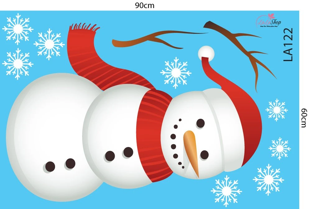 Decal trang trí noel combo cây thông may mắn 3