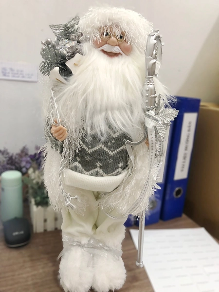 Mô hình Ông Già Noel Bạc 45cm Và Túi Quà 48cm