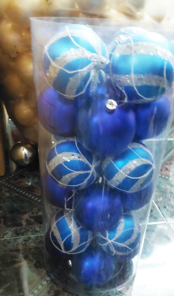 Hộp châu xanh 8cm sọc dưa ohủ kim tuyến trang trí noel