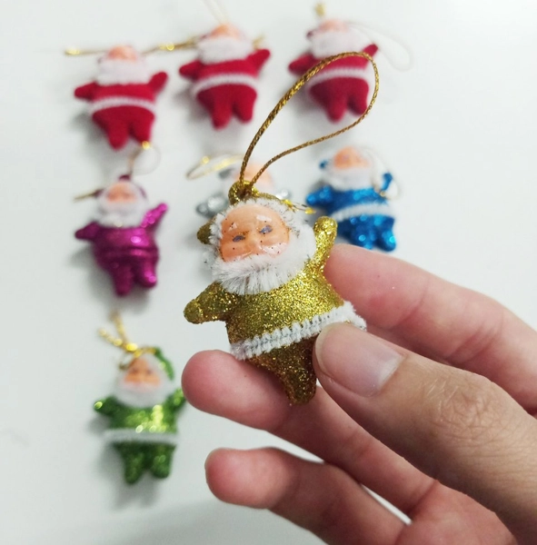 Combo 6 hình treo ông già noel kim tuyến nhiều màu