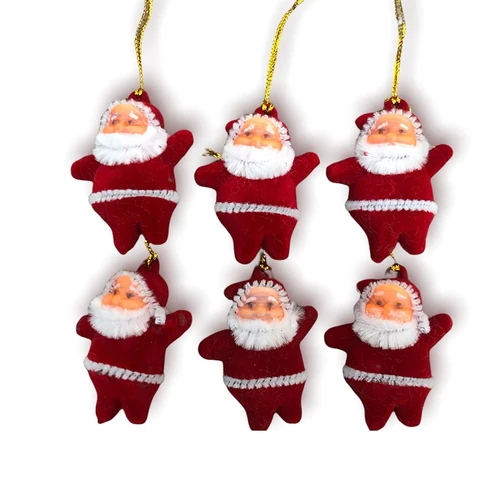 Combo 6 Hình Treo Ông Già Noel Nhung Màu Đỏ