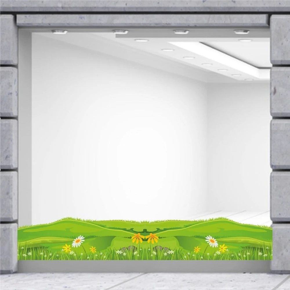 Decal trang trí tết chân tường cỏ xanh