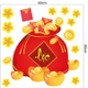 Decal trang trí tết túi tiền vàng tài lộc mẫu 3
