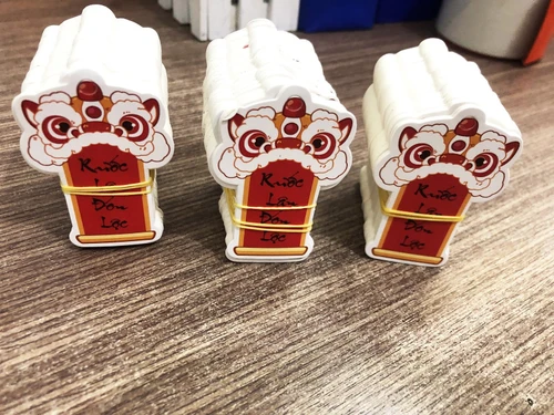 Bộ 3 miếng lộc treo trang trí tết câu đối đỏ