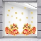 Decal trang trí tết đôi lân vui xuân