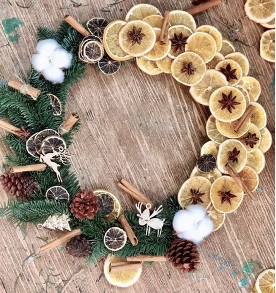 Set cam , quế , thông khô trang trí Noel