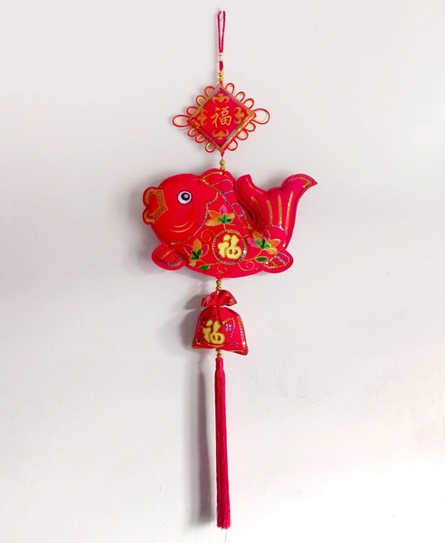 Liễn nhung cá chép chữ phúc lớn kèm túi thơm