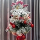 Cây thông mini phủ tuyết sắc đỏ trang trí noel