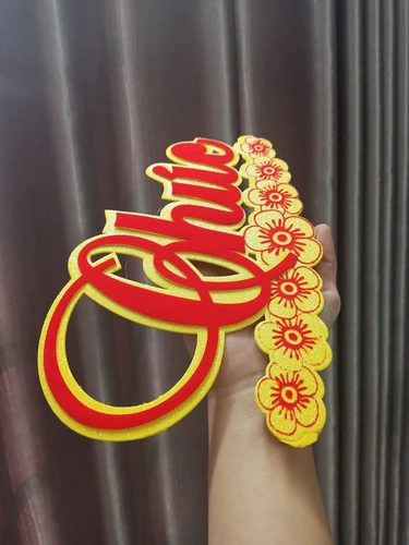 Chữ Chúc mừng năm mới kim tuyến lớn dán cửa kính trang trí tết