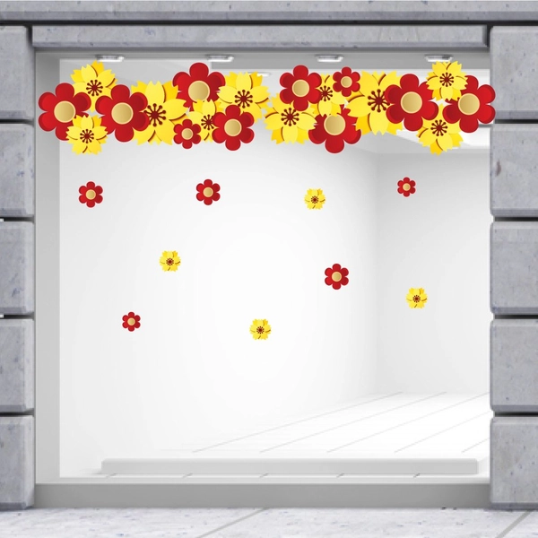 Decal trang trí tết dây hoa treo