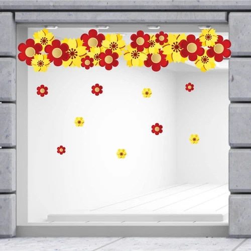 Decal trang trí tết dây hoa treo
