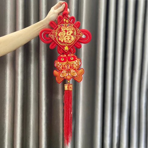 Liễn Treo Chữ Phúc Và Cá Chép Vàng 2 Trang Trí Tết