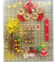 Mành tre sắc vàng Tết vạn sự như ý trang trí đón xuân sang