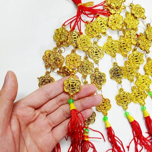 Bộ 10 dây lộc treo hình bông mai vàng trang trí tết