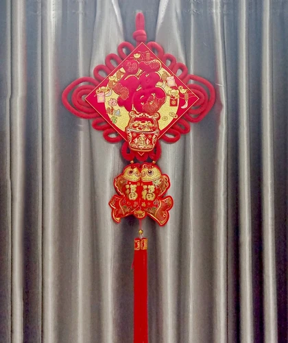 Liễn chữ phúc đỏ cá chép lớn trang trí tết - 341