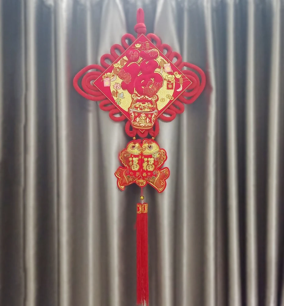 Liễn chữ phúc đỏ cá chép lớn trang trí tết - 341