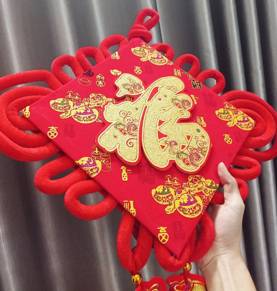 Liễn chữ phúc đỏ cá chép lớn trang trí tết - 341