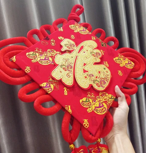 Liễn chữ phúc đỏ cá chép lớn trang trí tết - 341