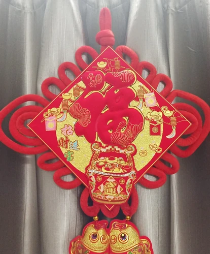 Liễn chữ phúc đỏ cá chép lớn trang trí tết - 341