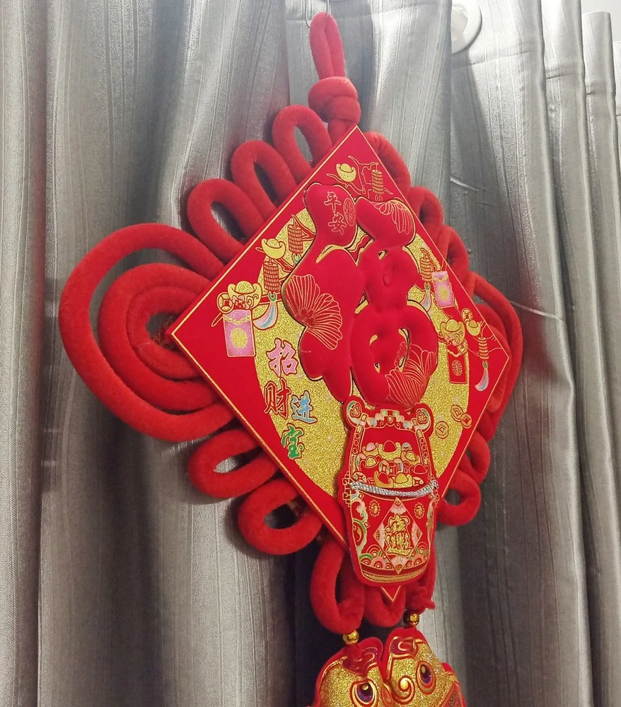 Liễn chữ phúc đỏ cá chép lớn trang trí tết - 341