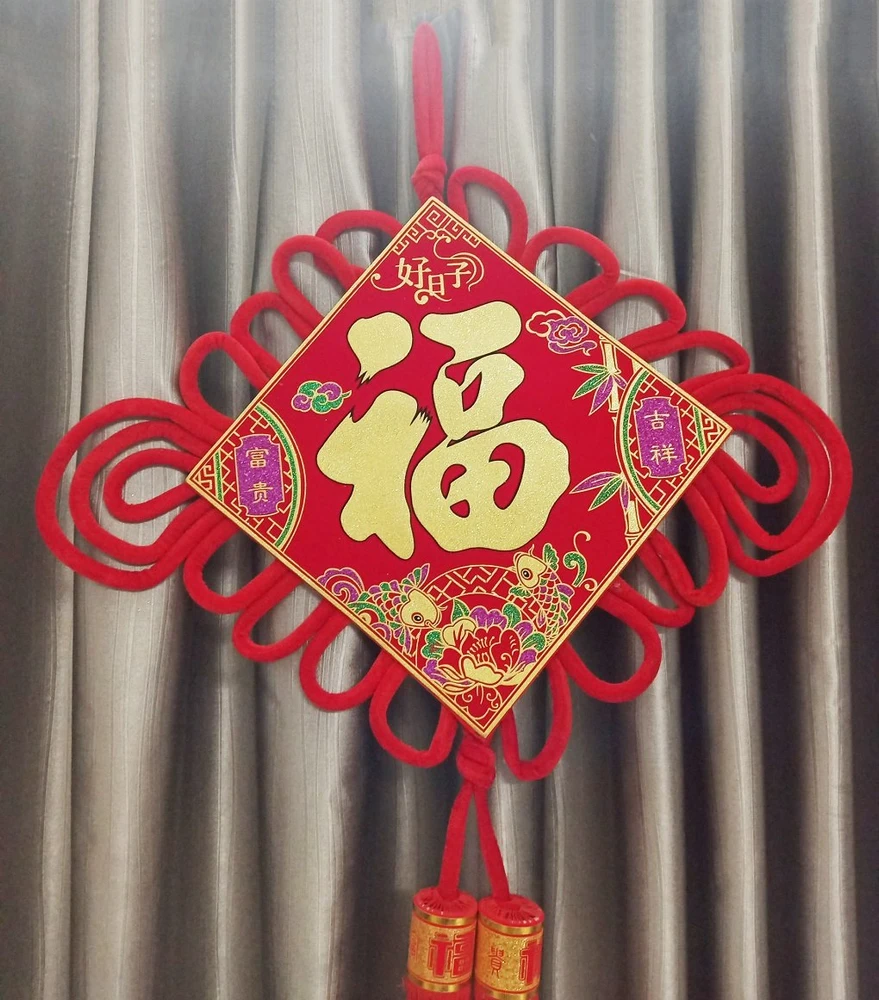 Liễn chữ phúc nhung đỏ lớn 1m1 trang trí phòng khách ngày tết