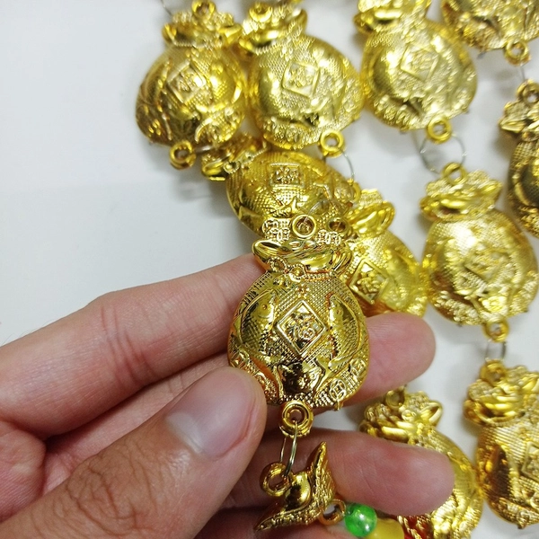 Bộ 5 dây lộc treo túi tiền vàng trang trí tết 12