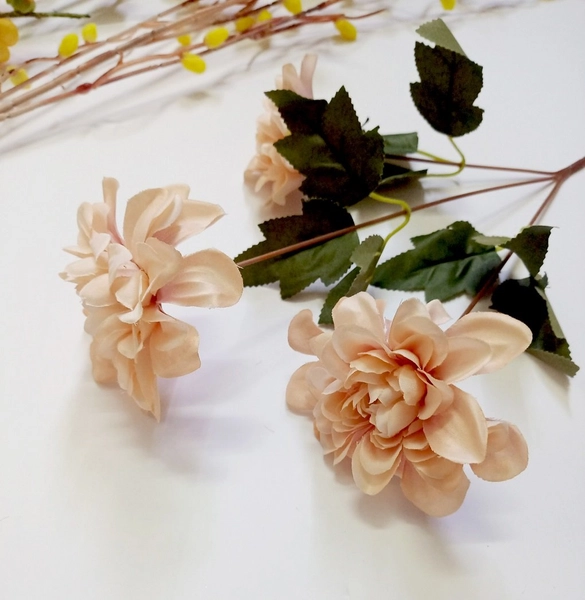 Cành hoa thược dược lụa giả trang trí tết