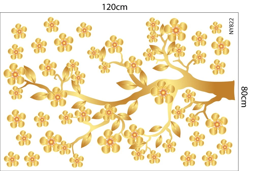 Decal cành mai vàng lấp lánh trang trí tết 3