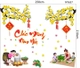 Combo decal trang trí tết Gói Bánh Chưng Ngày Tết