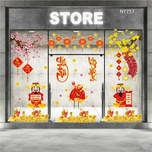 Combo decal chúc tết năm mới phát tài 2